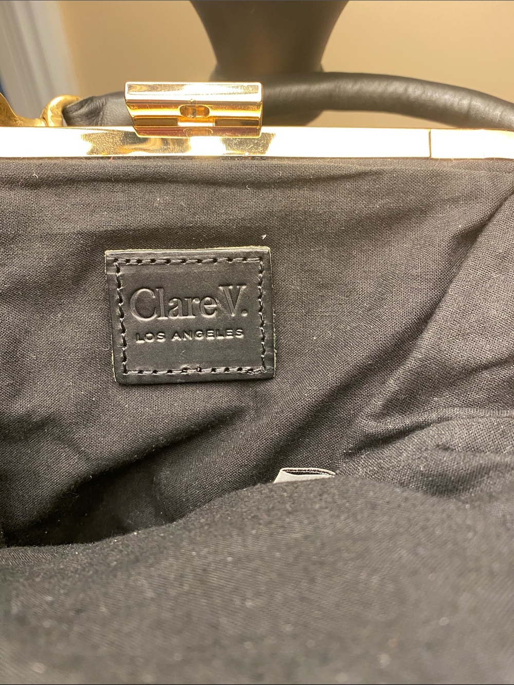 Clare V black Woven Frame Top-Handle Clutch - Picture 4 of 5